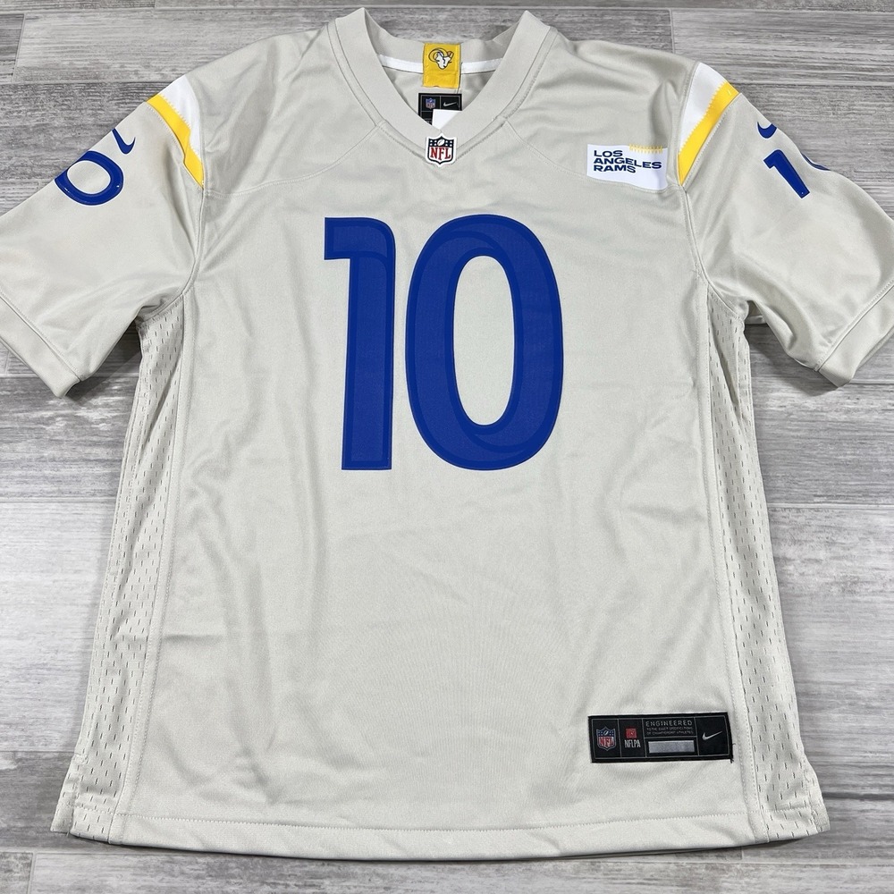 Nike Los Angeles Rams Cooper Kupp #10 NFL Kids Game‎ Jersey Large 14/16 Bone NEW